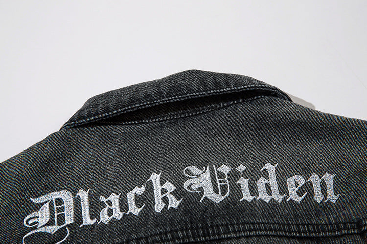 Stars Embroidered Denim Jacket