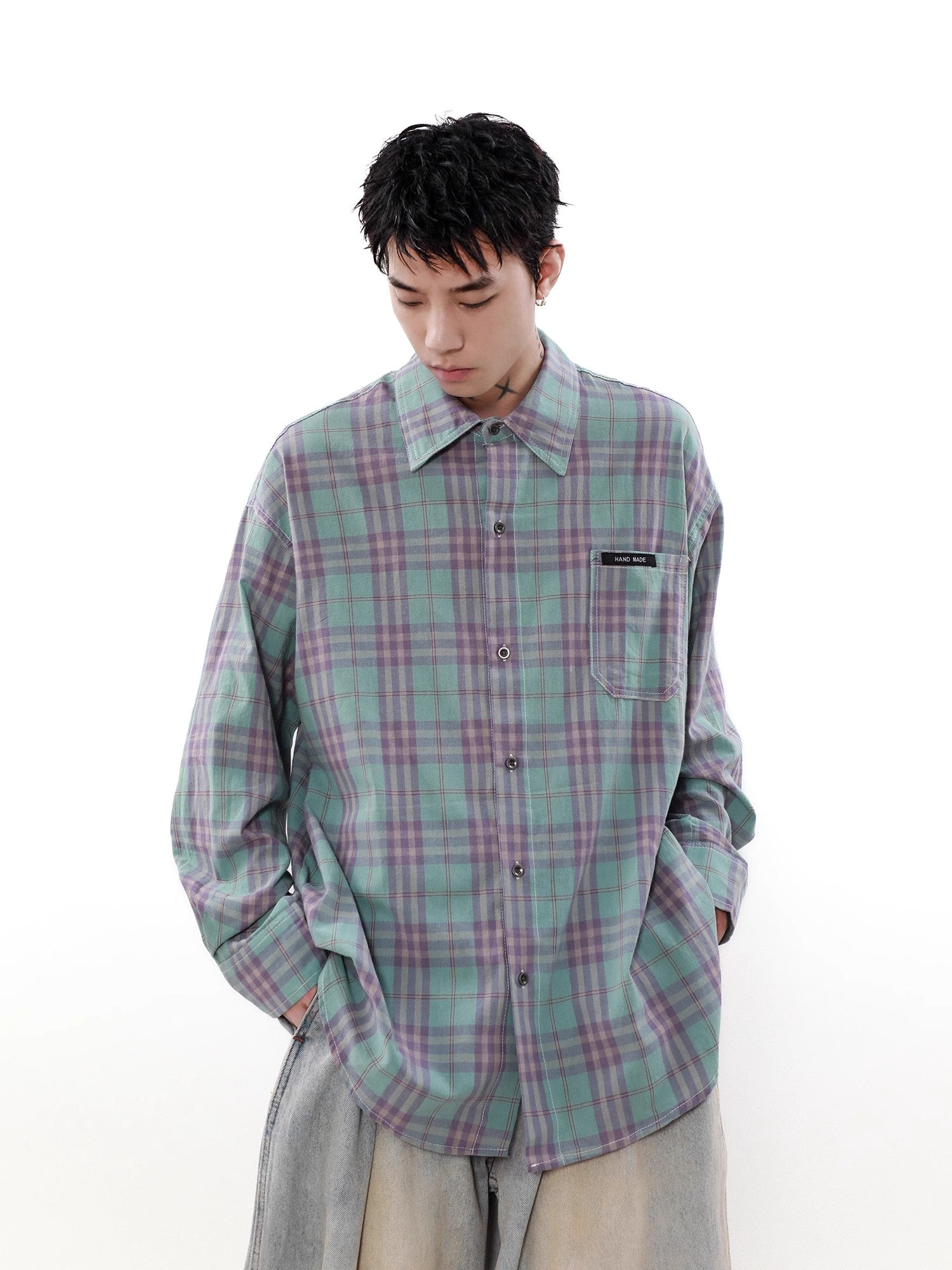 Plaid Oversize Long Sleeve Shirt