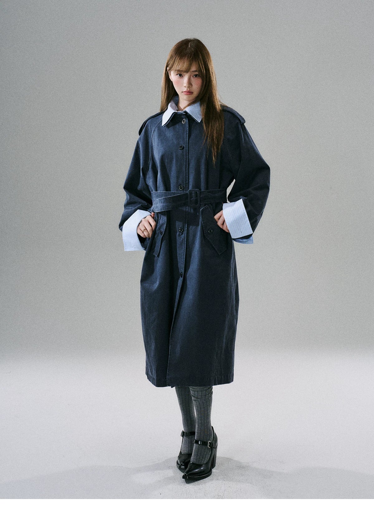 Detachable Rose-Fenced Girl's Trench Coat