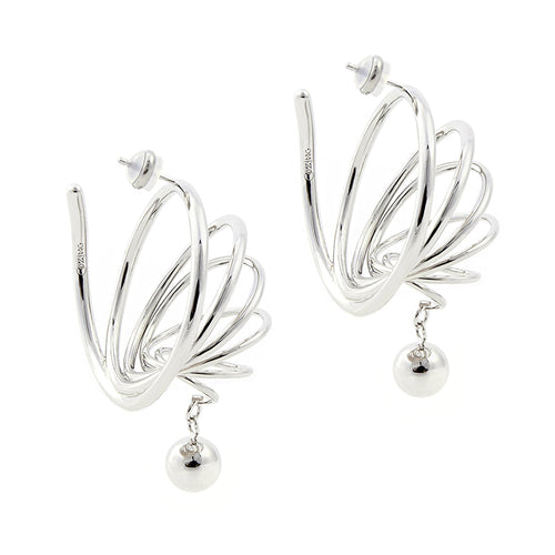 Spiral-Kreis-Ohrringe - Silber / Einheitsgröße