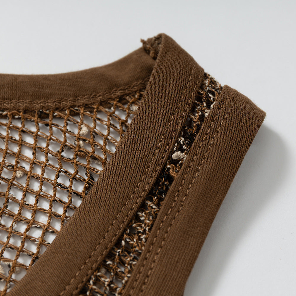 Débardeur en maille transparente - Sans manches