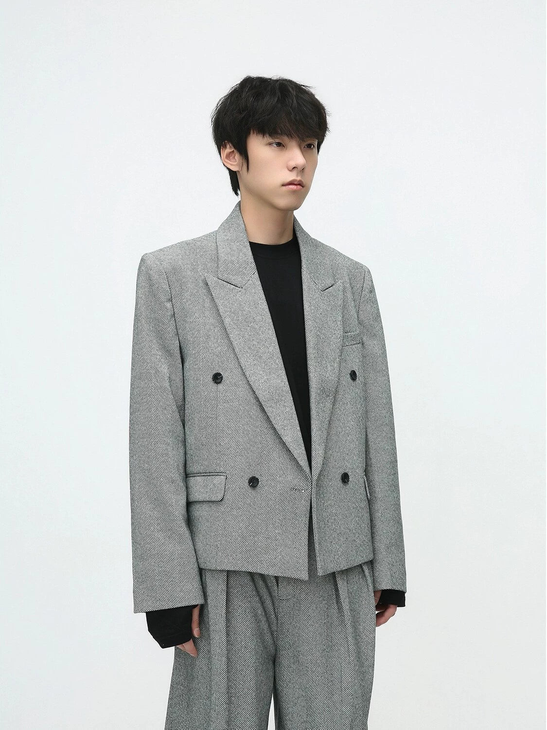 Short Tailored Jacket & Wide Leg Trousers Setup