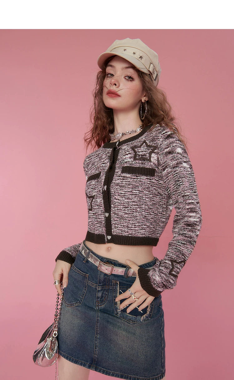 Cropped Knit Cardigan