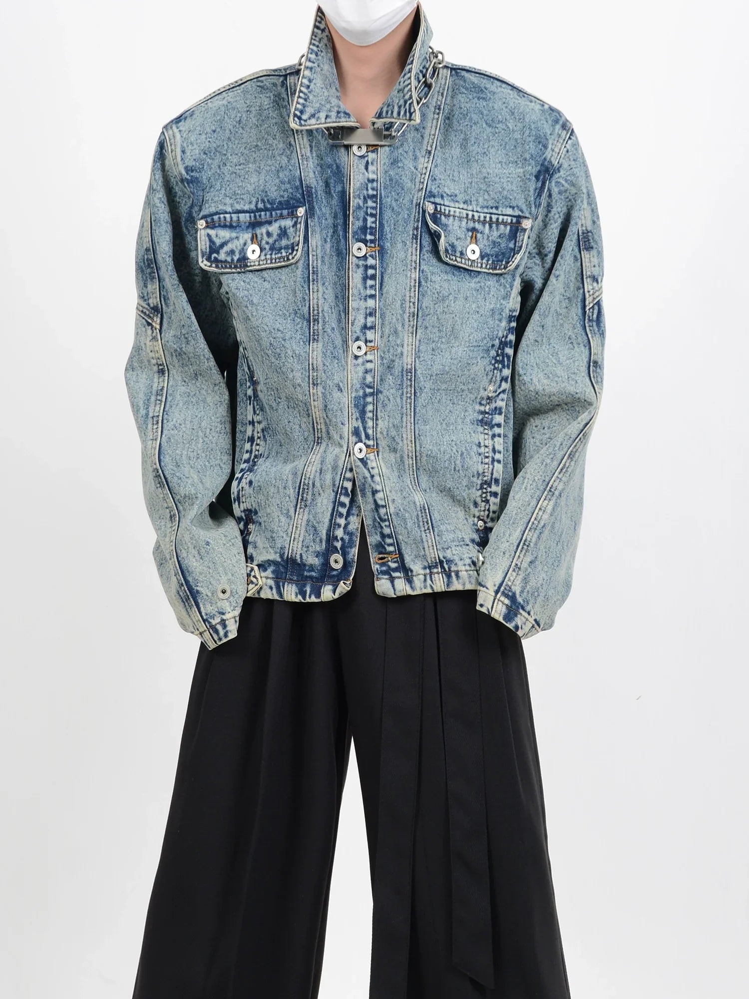 Wash Shoulder Pad Denim Jacket