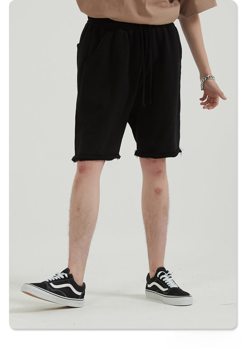 Washed Vintage Raw Edge Short Sweatpants