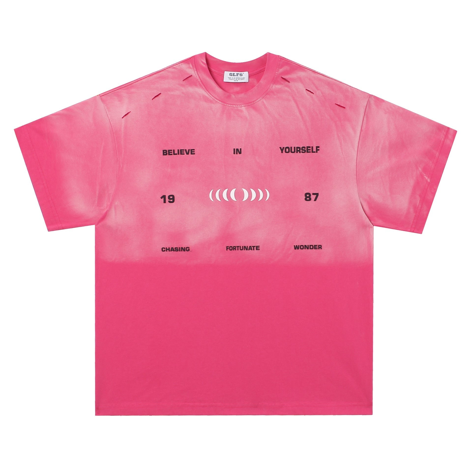 Fade Washed Cutout Oversize Short Sleeve T-Shirt