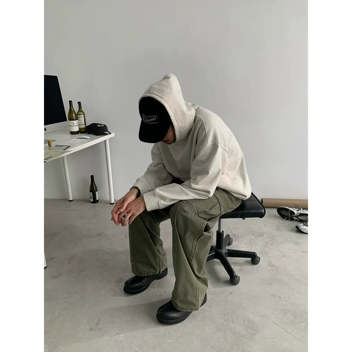 Oversize Short Basic Sweatshirt Hoodie