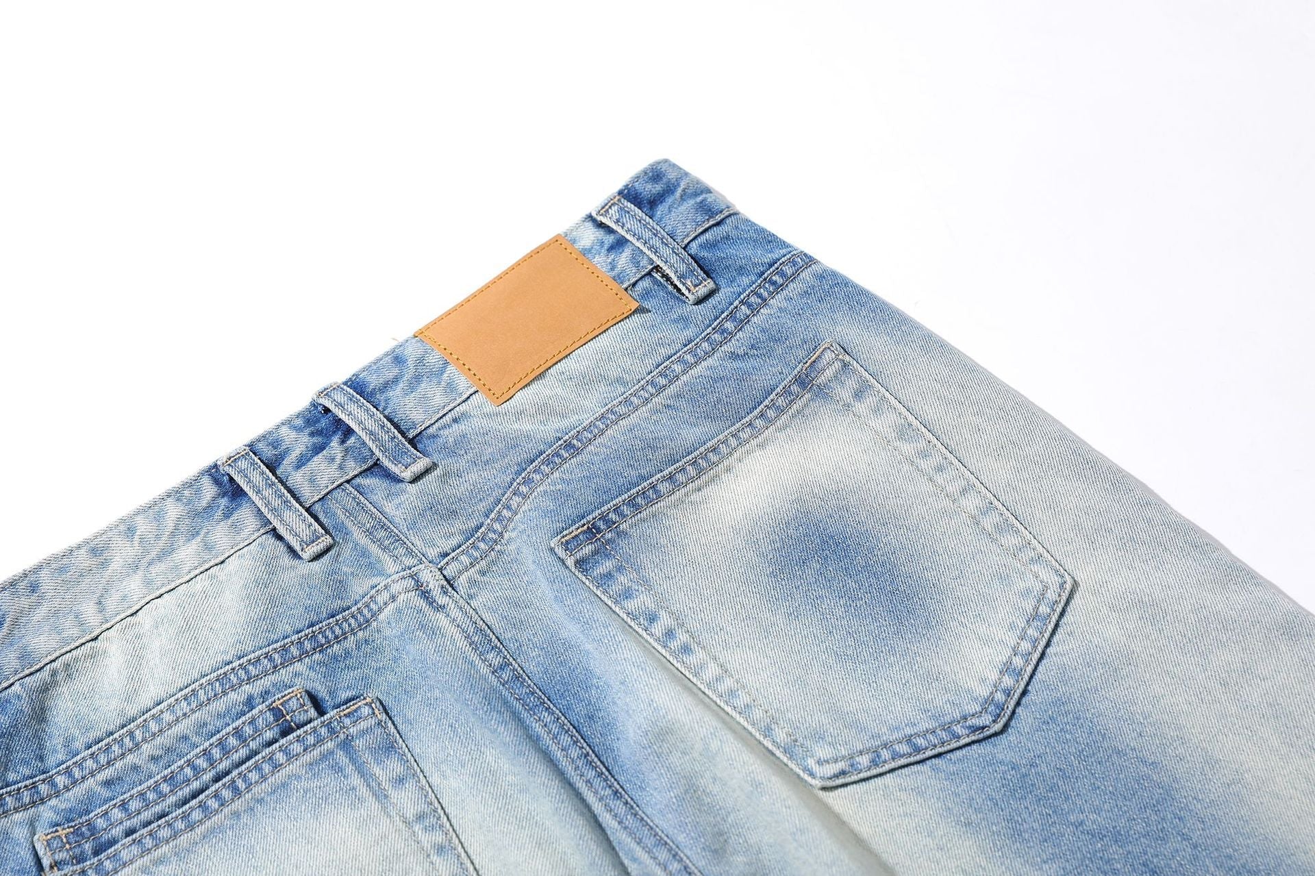 Dirty Washed Irregular Flare Denim Jeans