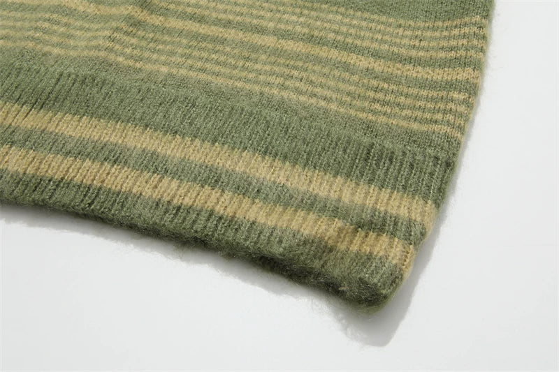Oversized Striped Knit Sweater