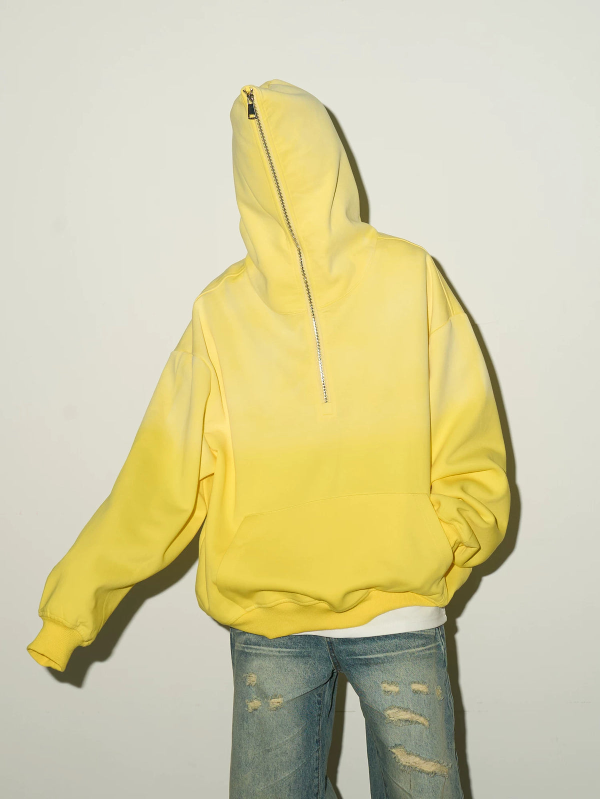 Gradient Half-Zip Design Hoodie