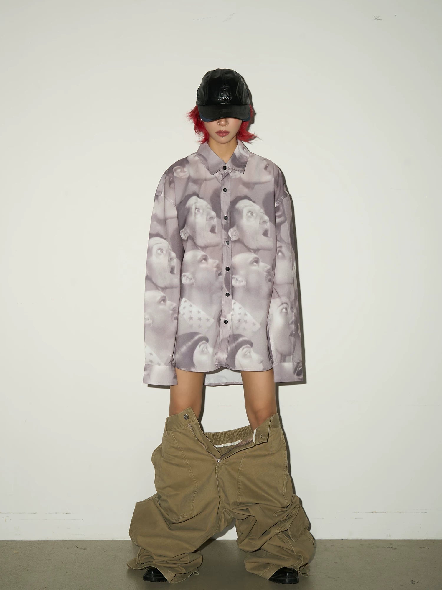 Fake Layered Hooded Jacket & Multi Pocket Cargo Pants Setup