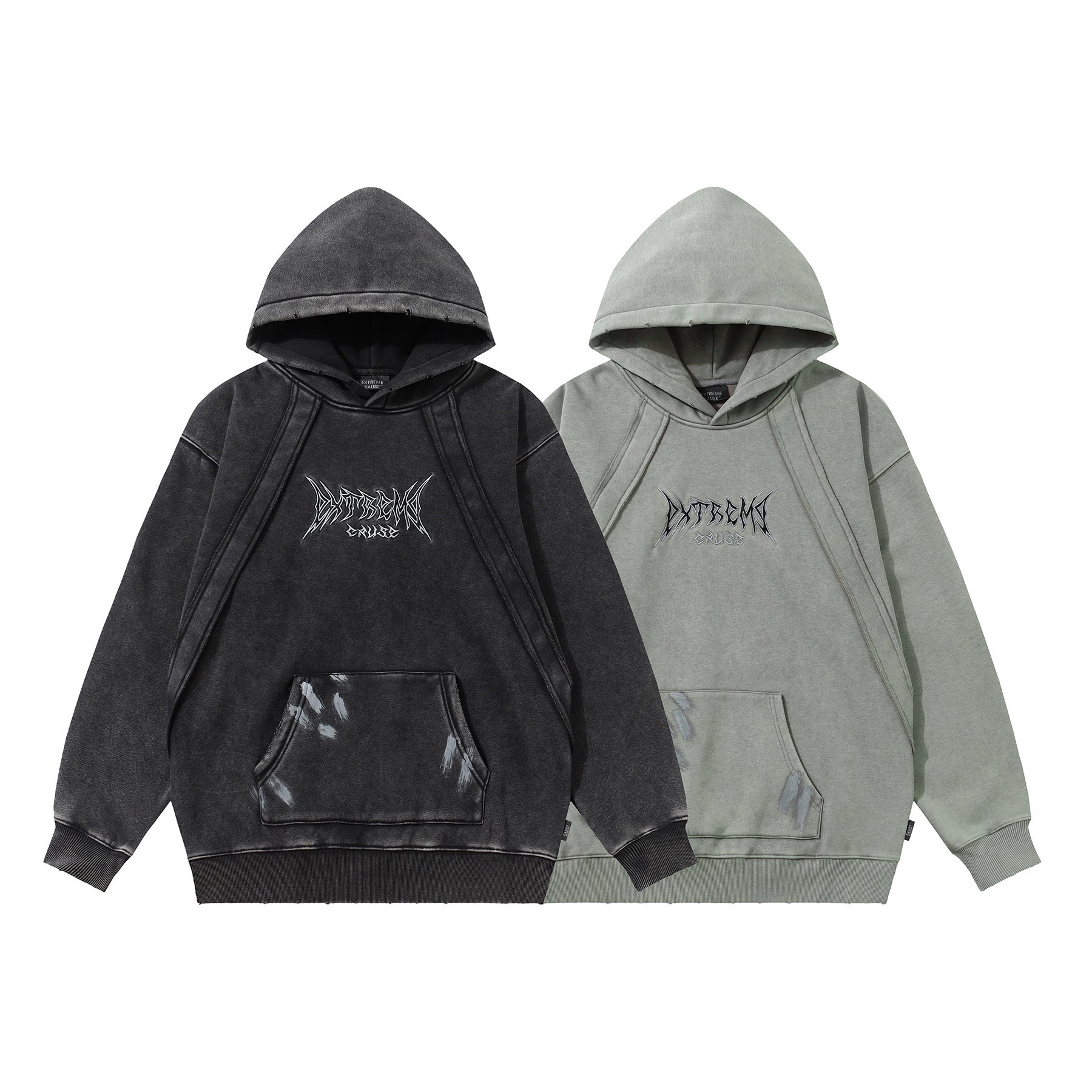 Heavyweight Washed Fleece Lining Pullover Hoodie