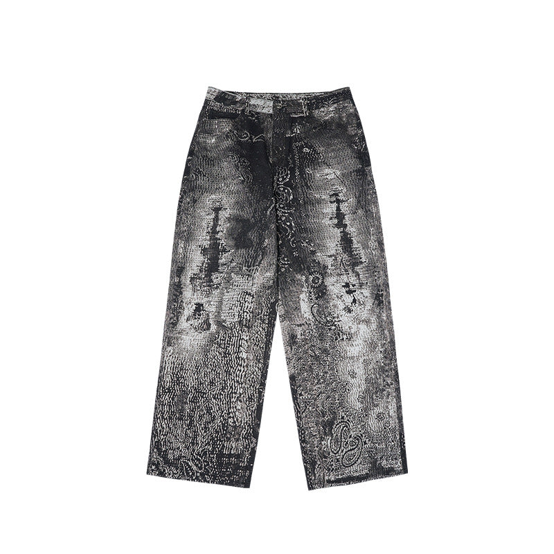 Cashew Flower Digital Print Denim