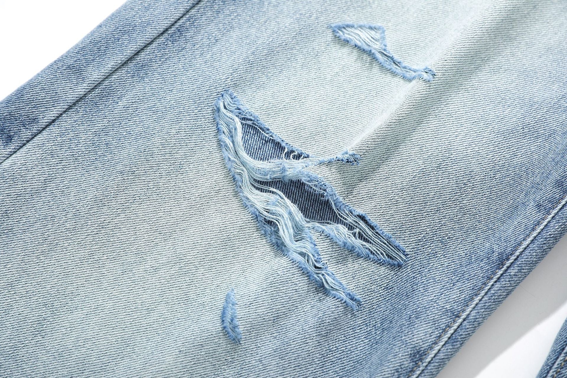 Washed Damage Flare Denim Jeans