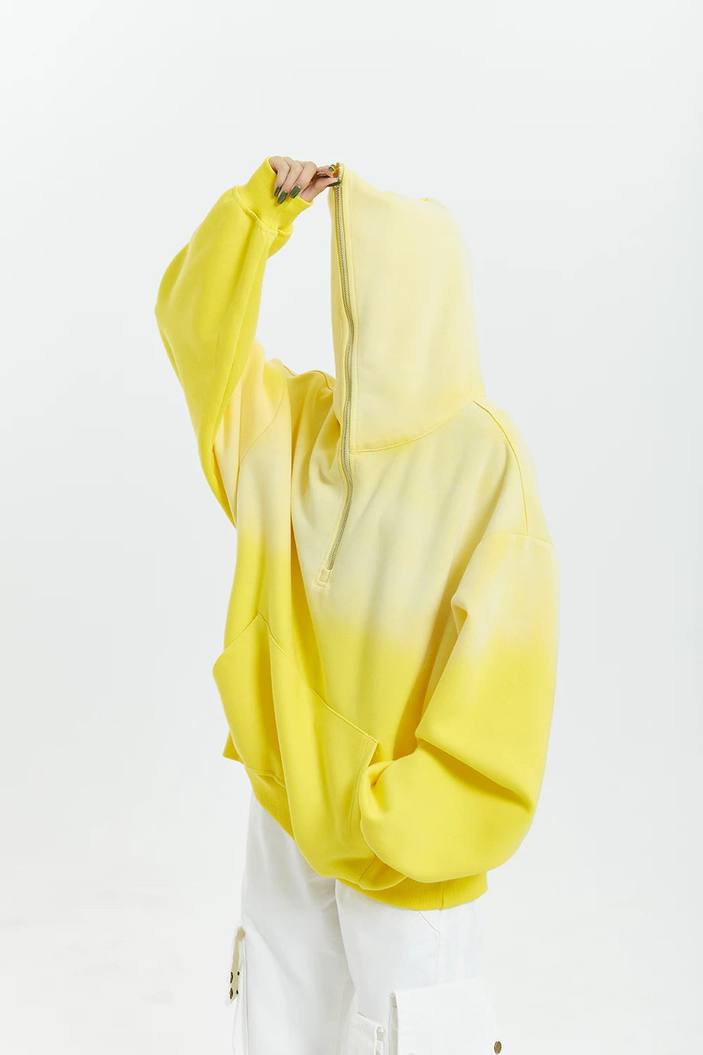 Gradient Half Zip Oversize Hoodie