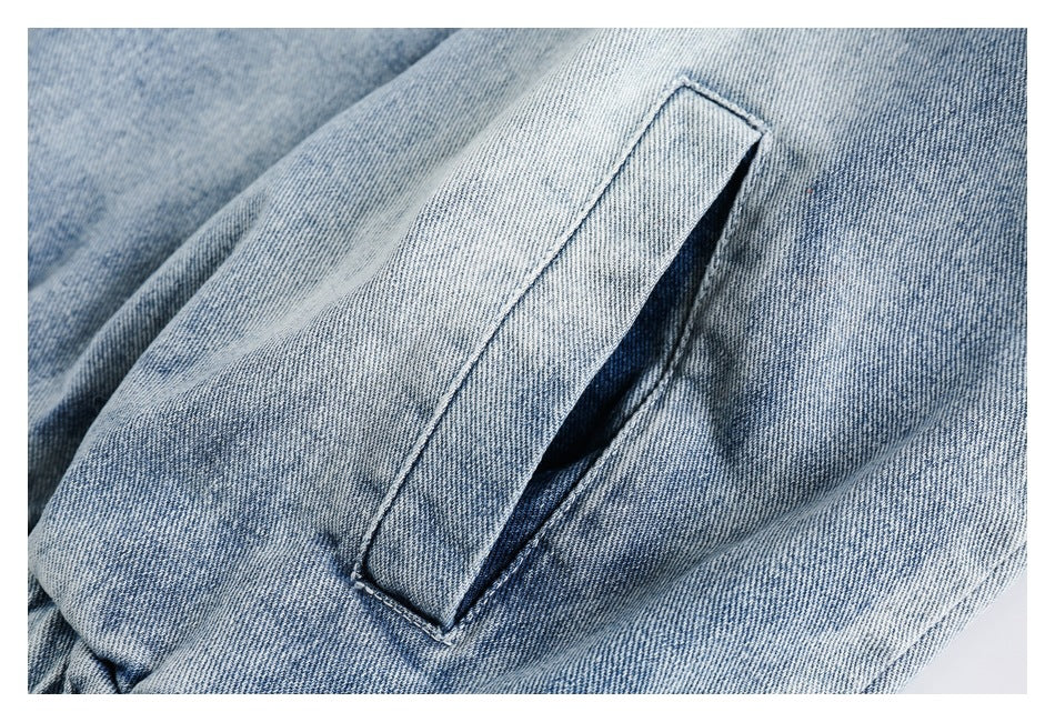 Sweat-shirt ample en denim délavé