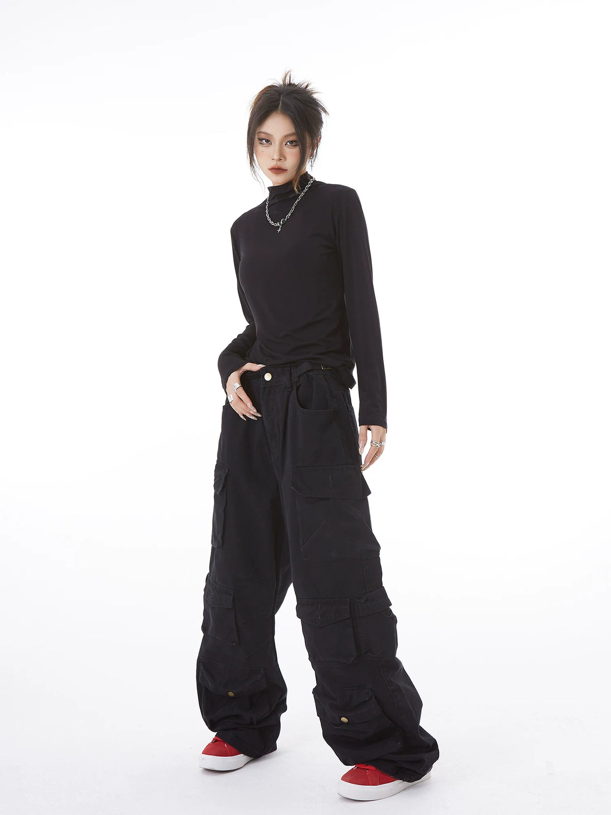 Pantalon cargo large multipoches