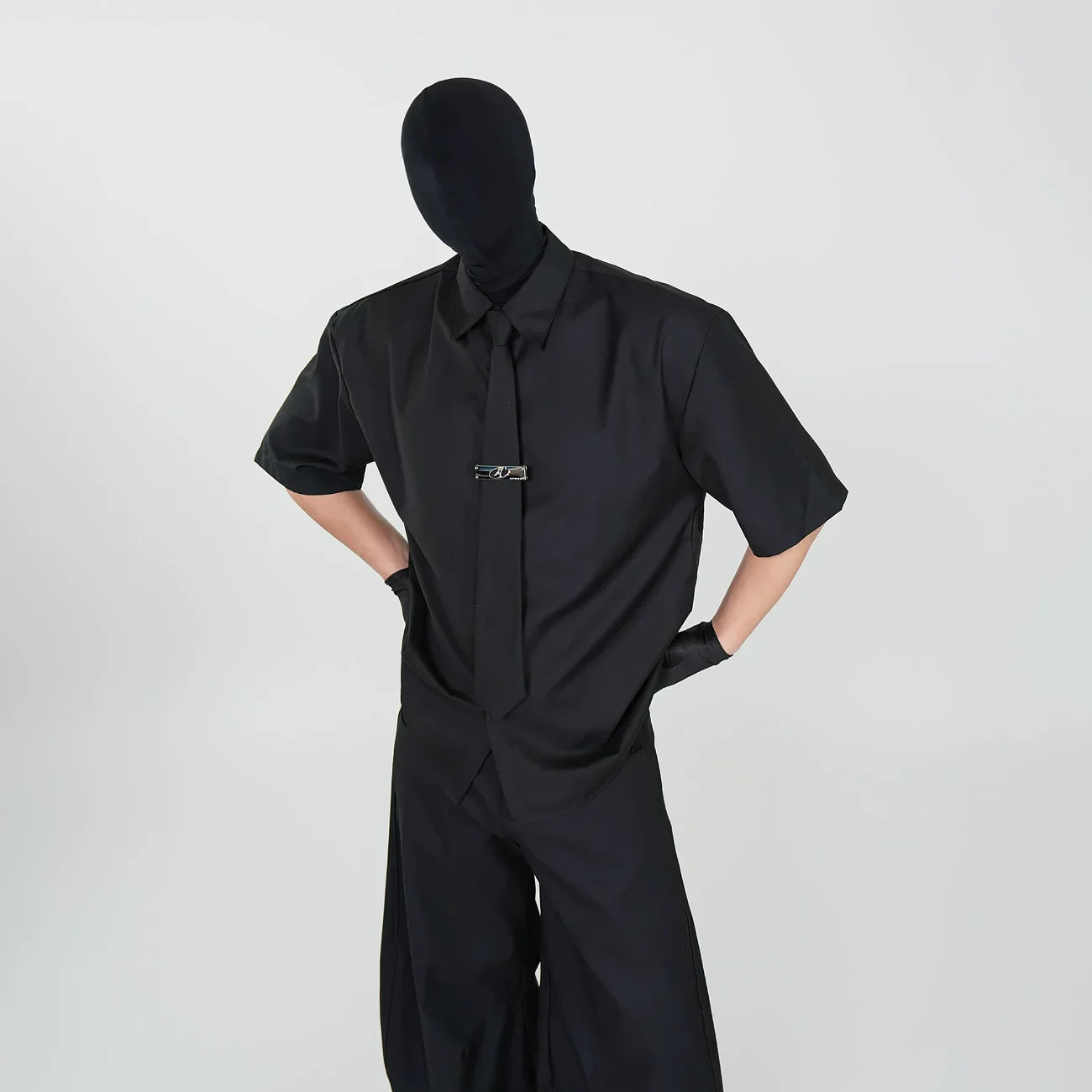 Oversize Draped Wrinkle-Resistant Short Sleeve Shirt