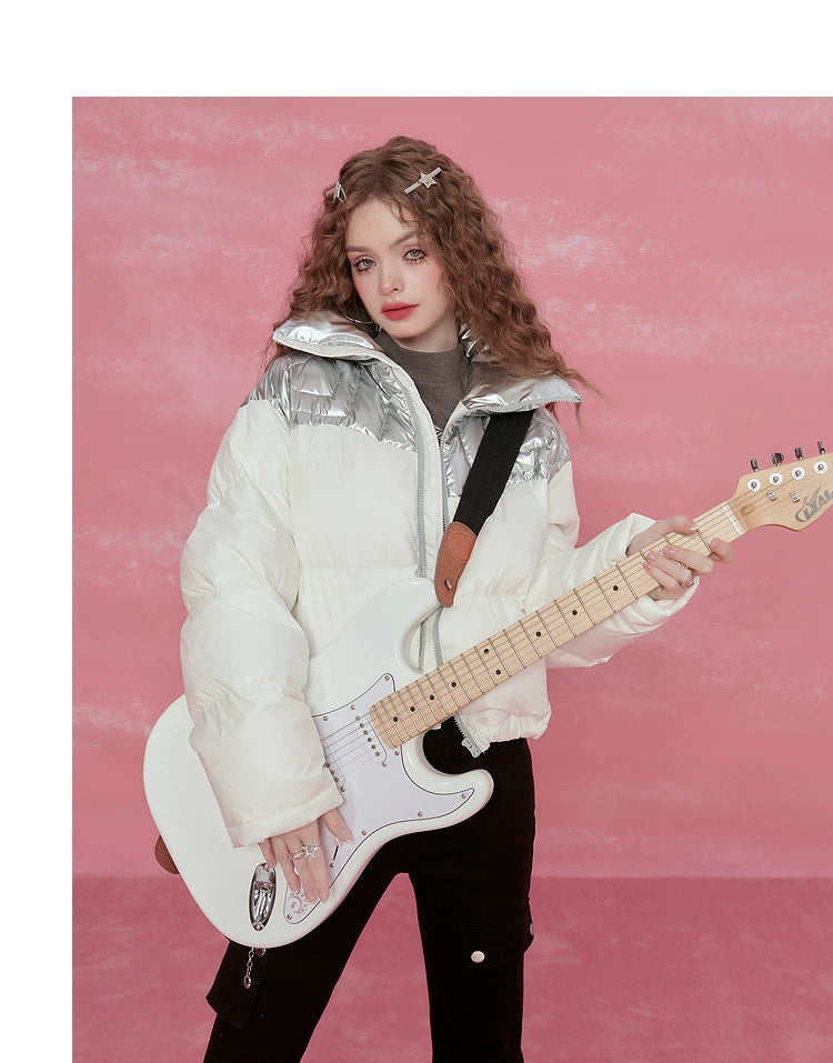 Lightweight Short Thick White Duck Down Jacket