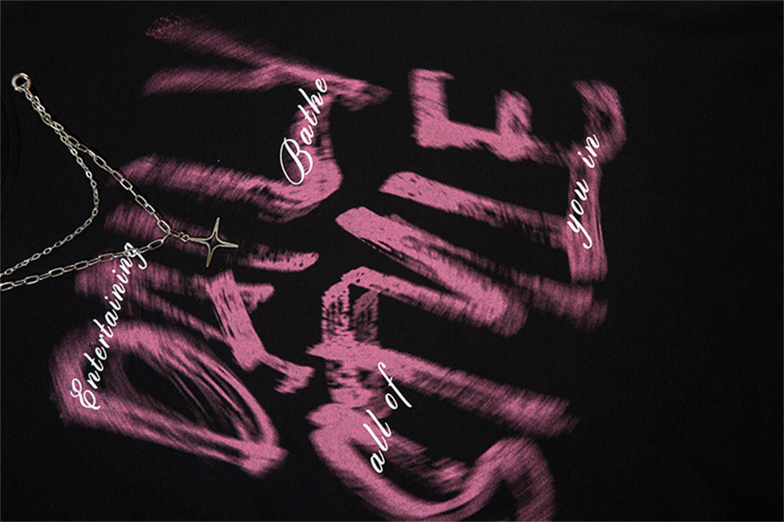 Necklace Letter Graffiti Fleece Sweatshirt