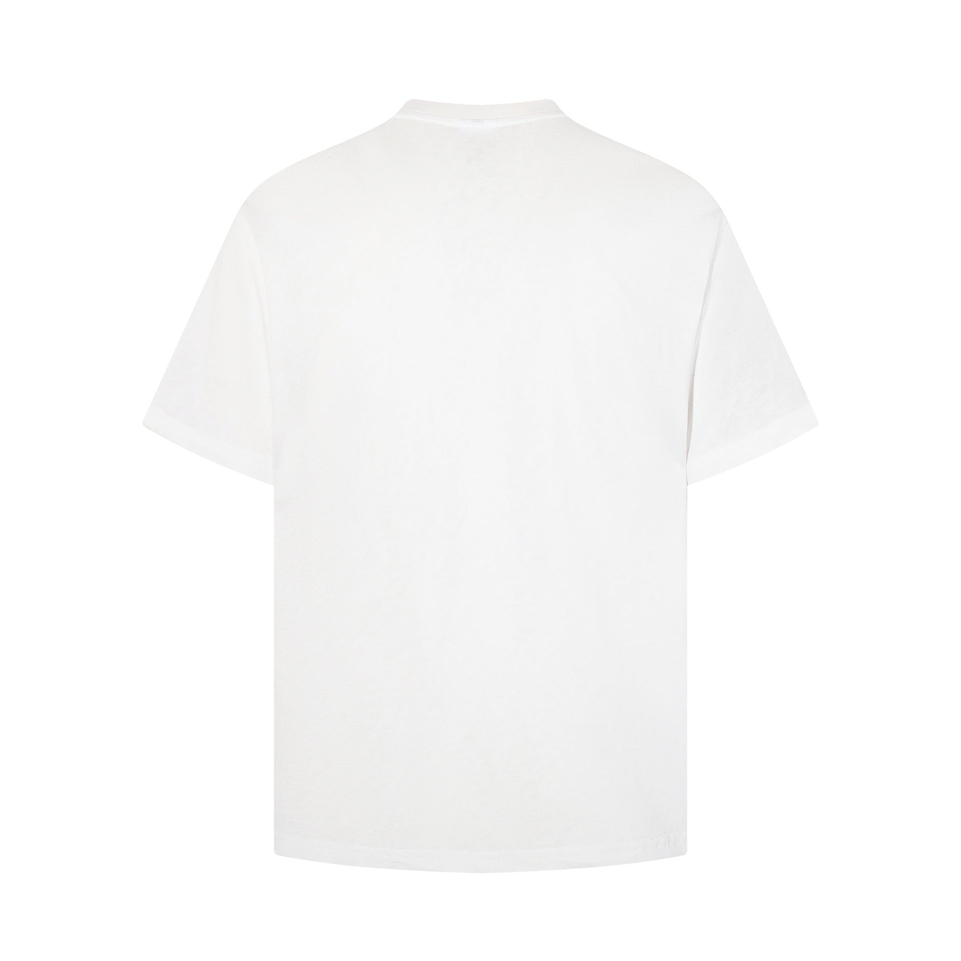 High-Neck Graphic Print Cotton Short Sleeve T-Shirt