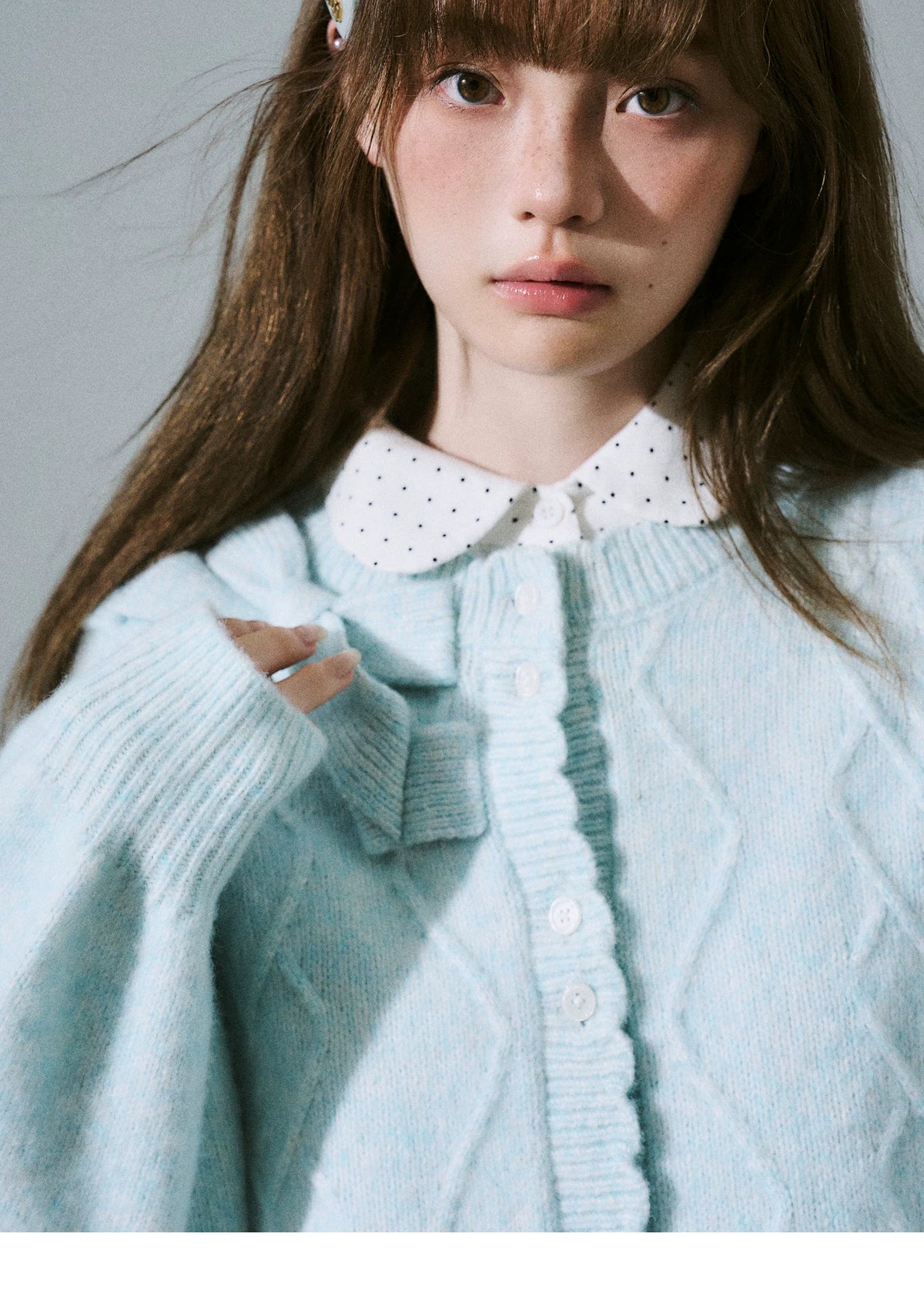 Moonlight Silhouette Bow Detail Wool Knit Cardigan