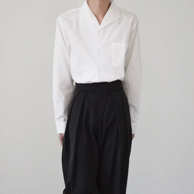 Camicia a maniche lunghe con colletto aperto