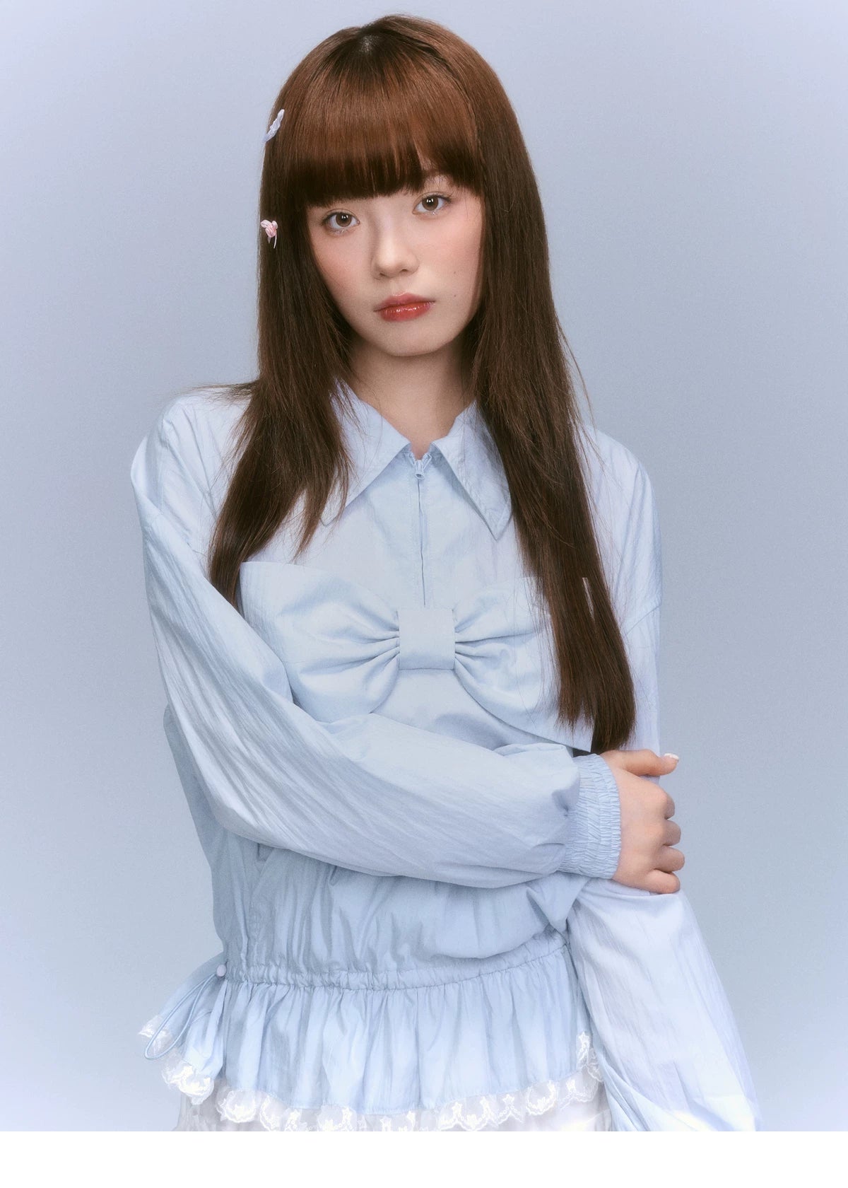 Bow Detail Long Sleeve Shirt
