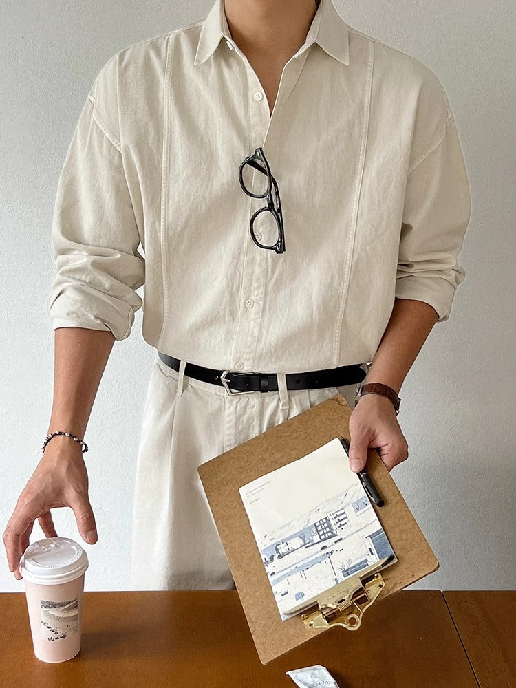 Washed Long Sleeve Denim Shirt