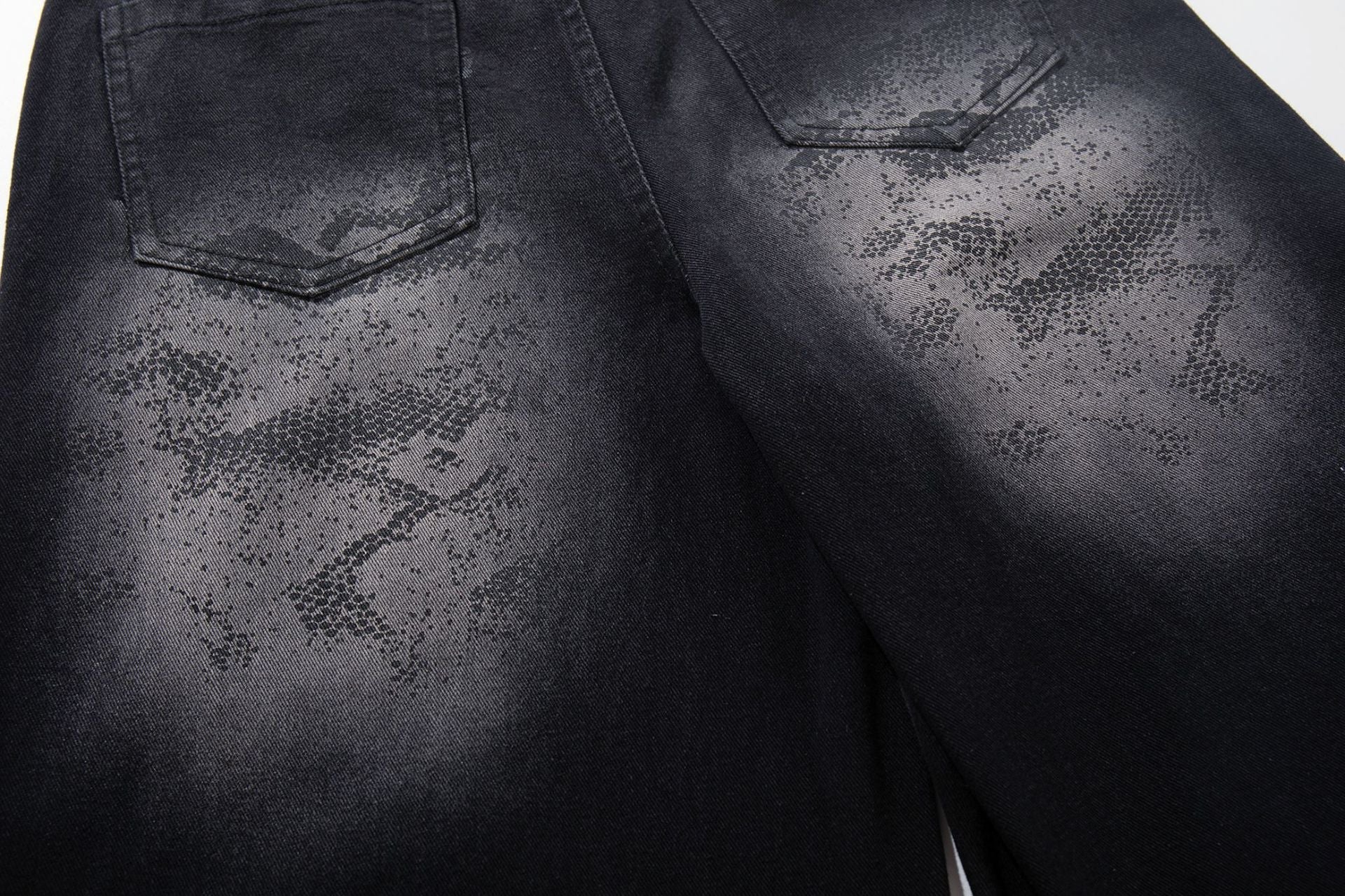 Washed Tribal Fade Wide Leg Denim Jeans