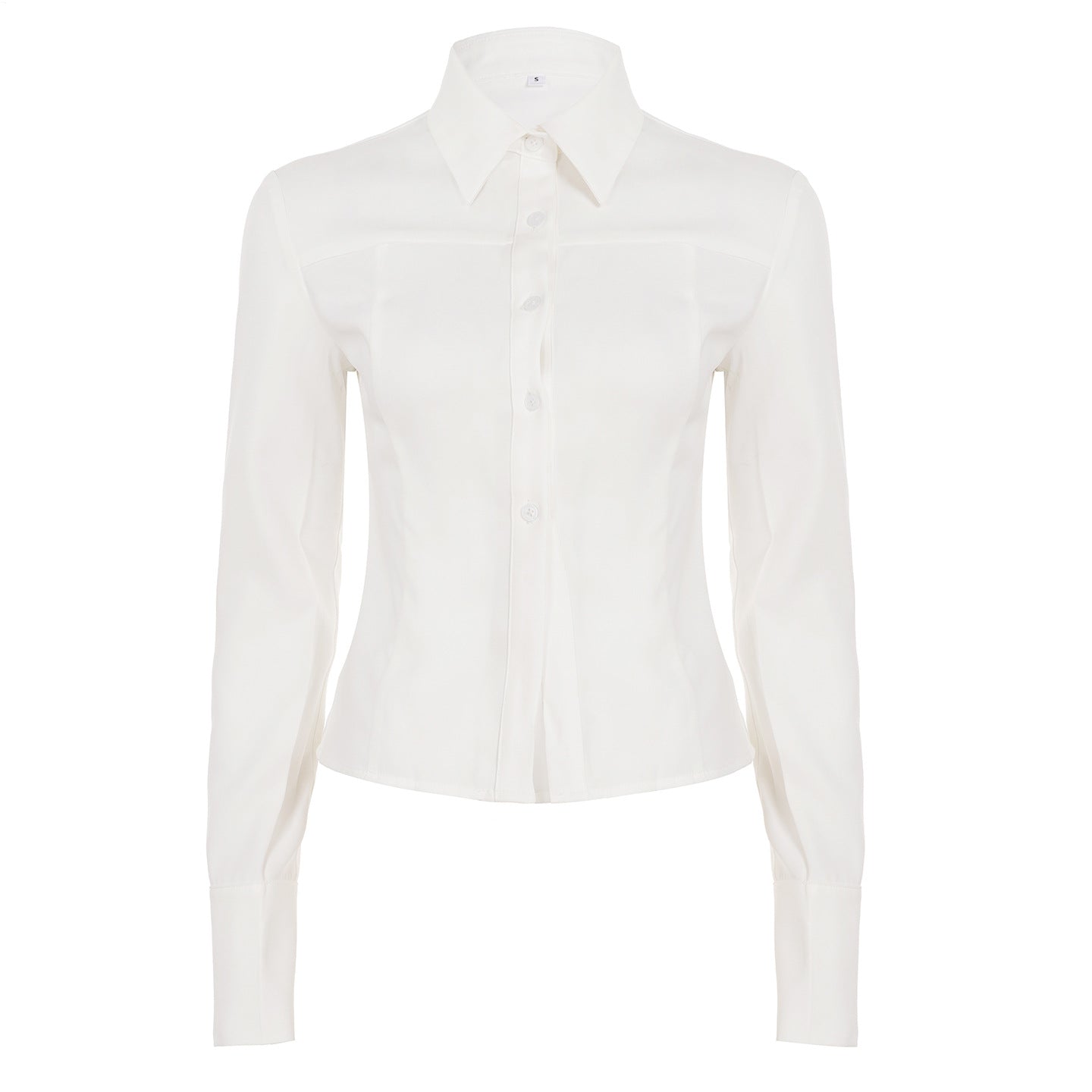 Y2K Retro Long-Sleeved White Basic Shirt