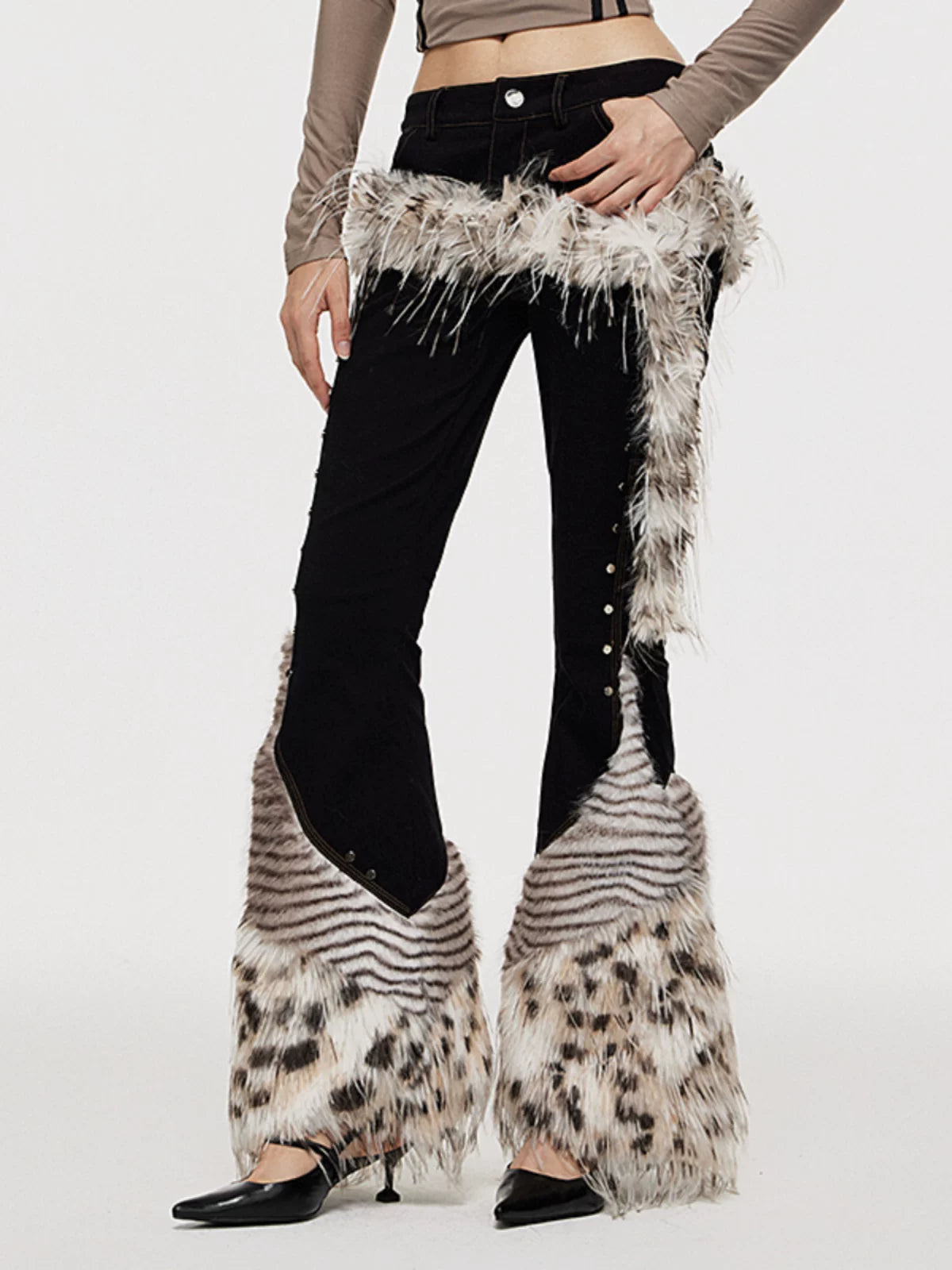 Leopard Print Fur Belt
