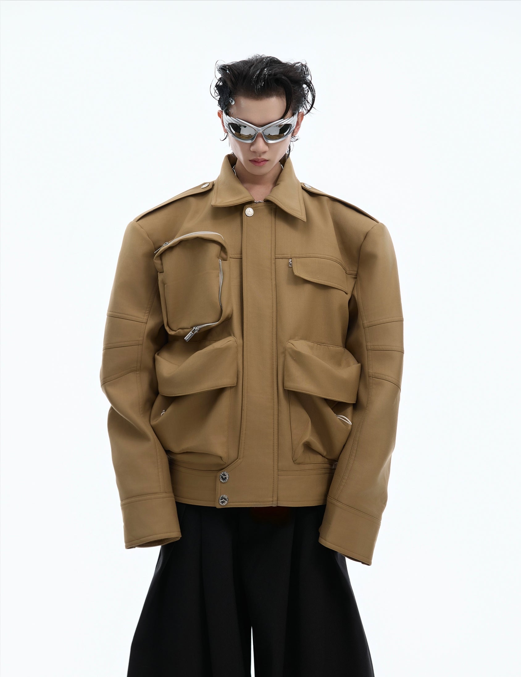 Multi Pocket Workwear Short Jacket