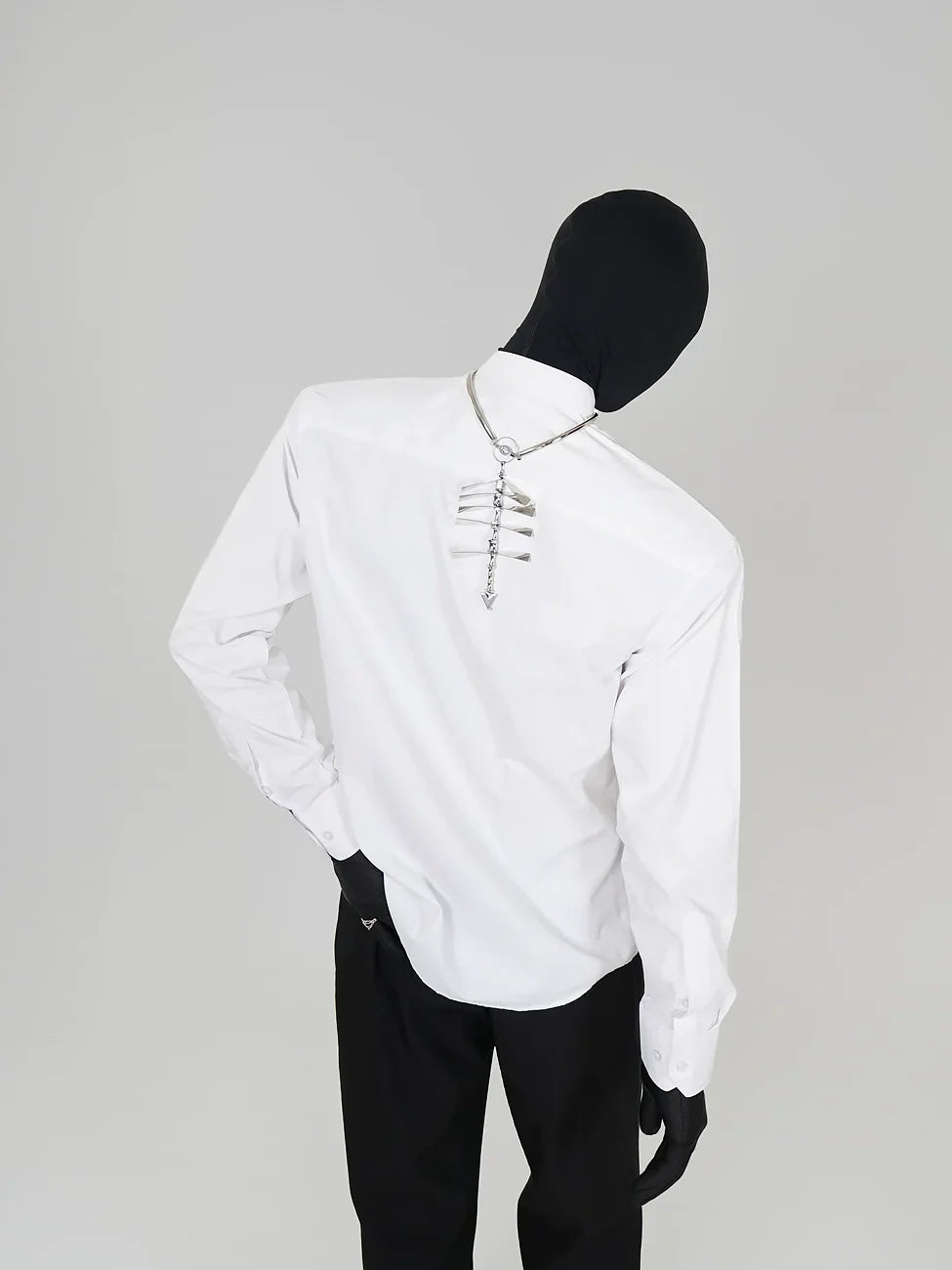 Standing-Neck Wrinkle-Resistant Long Sleeve Shirt
