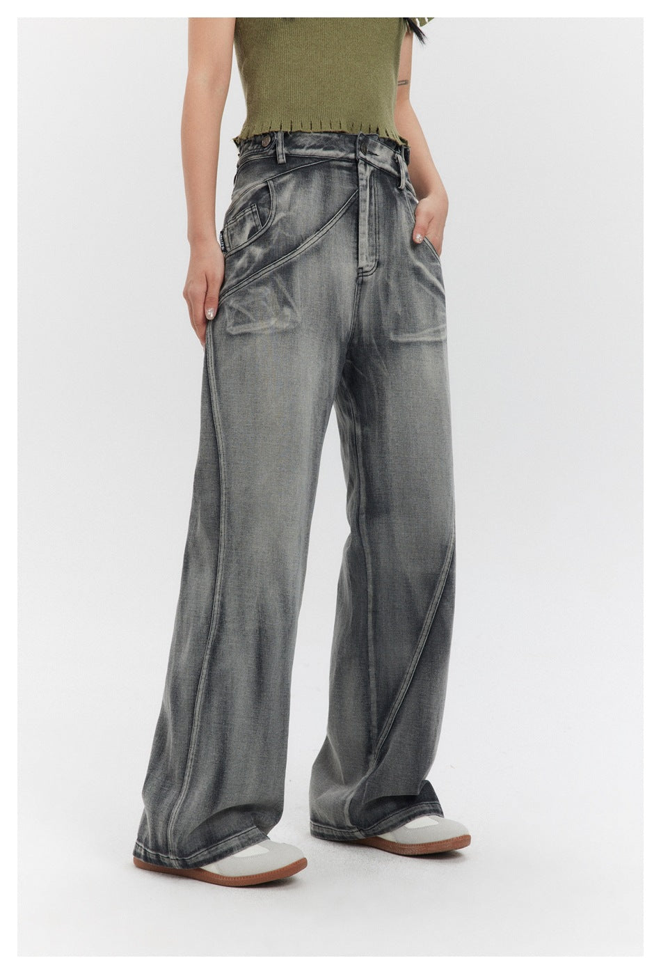 Jean large délavé vintage
