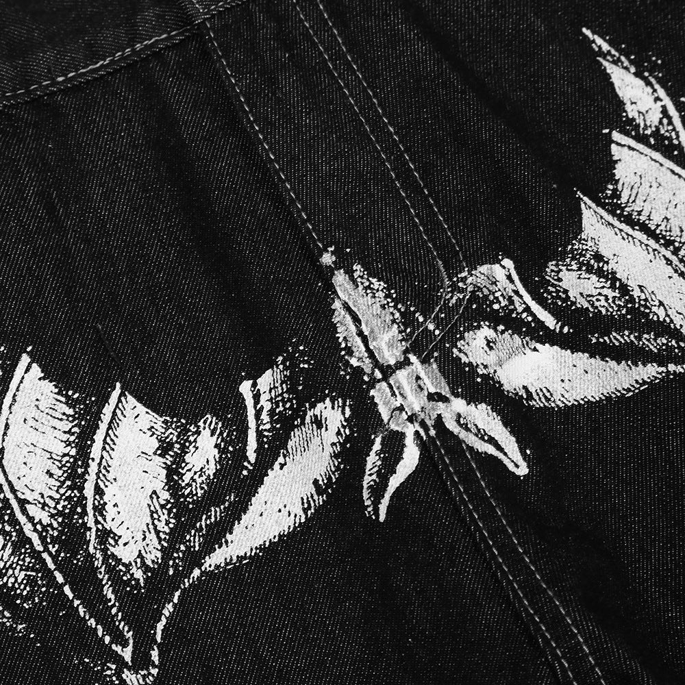Jean en denim imprimé visage