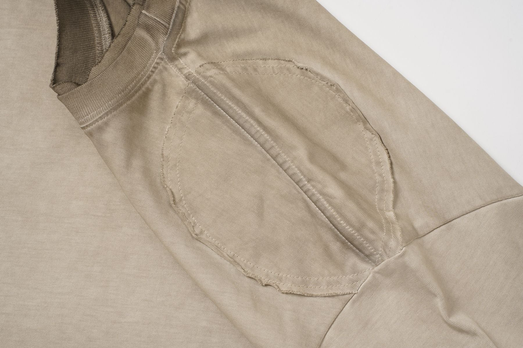 Utility Patchwork Washed Damage Short Sleeve T-Shirt