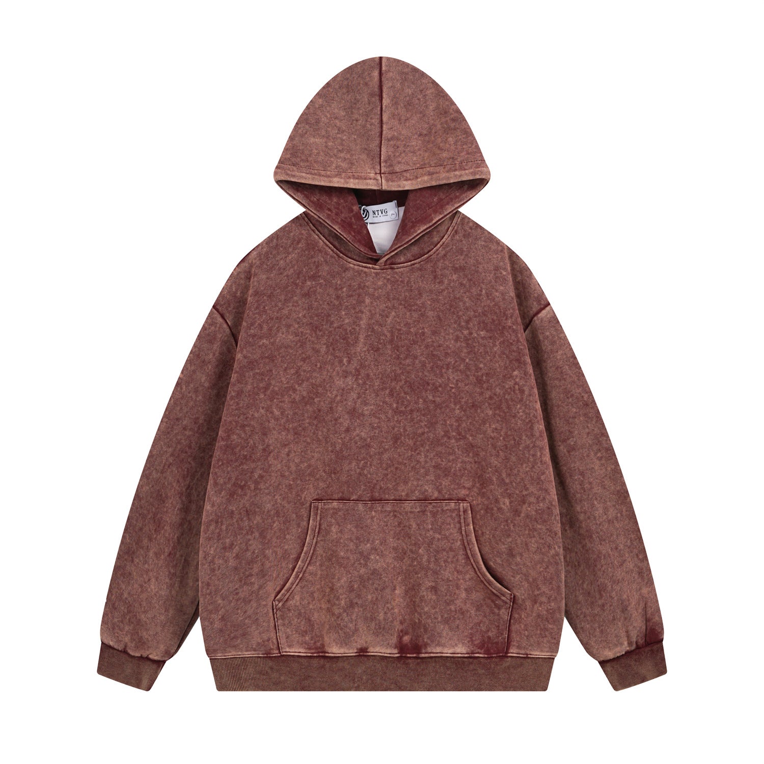 Wax Dye Fleece Lining Pullover Hoodie