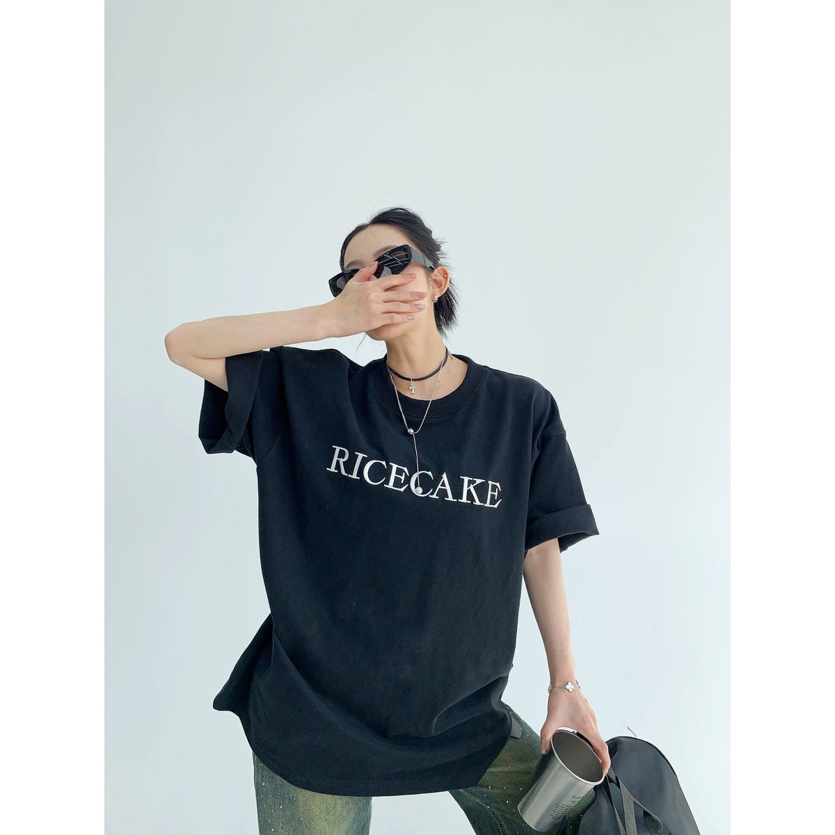 Oversized Flower Print Short Sleeve T-Shirt