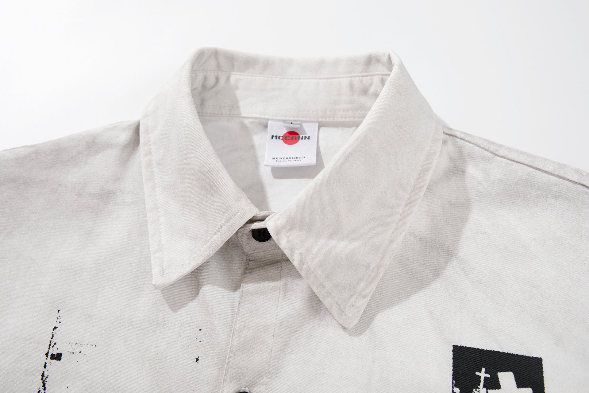 Dirty Dye Washed Graphic Print Short Sleeve Shirt