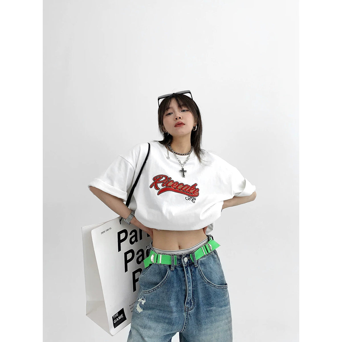 Logo Patch Oversize Short Sleeve T-Shirt