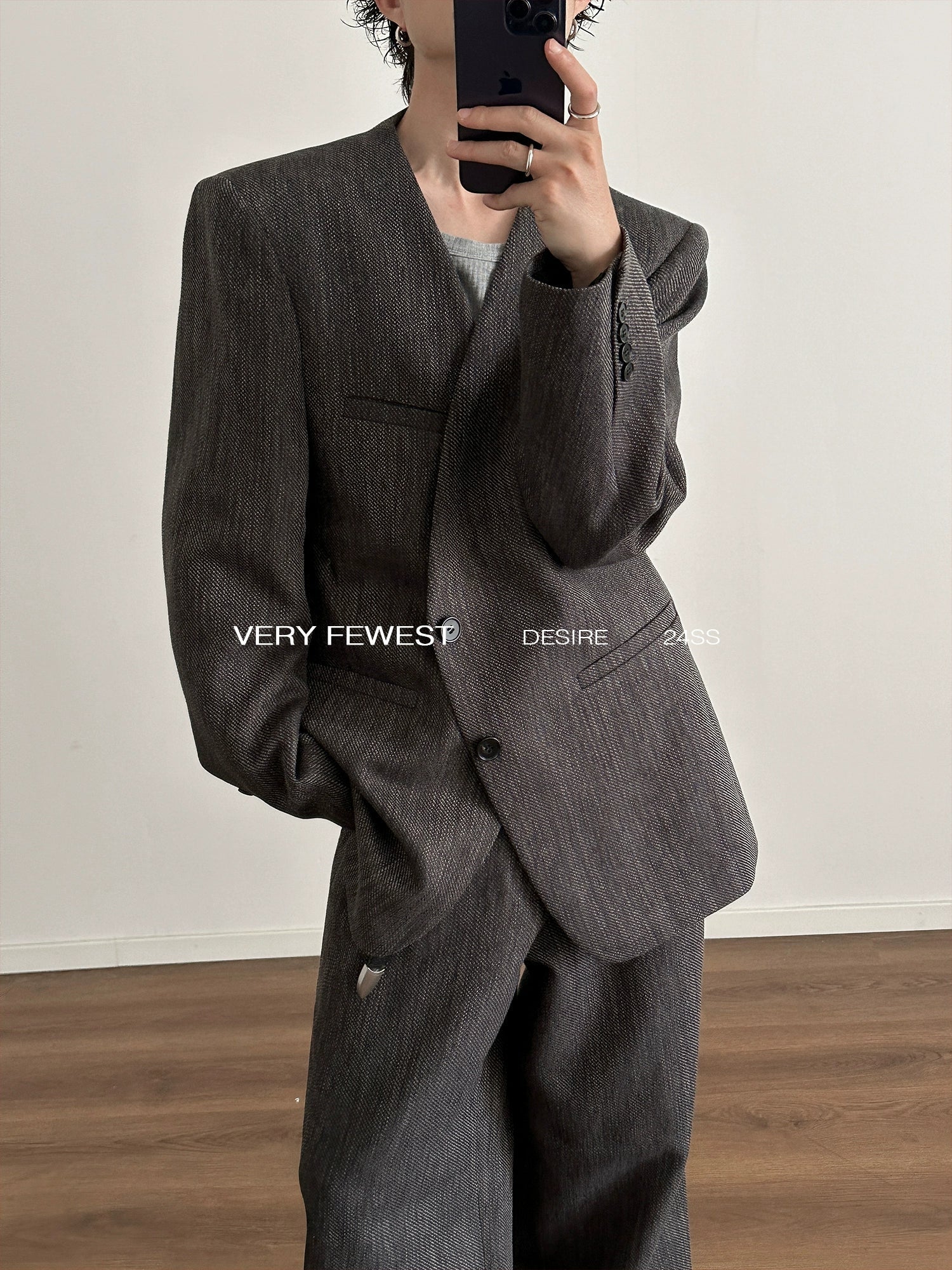 Shoulder Pad Tailored Jacket & Wide Leg Trousers Setup