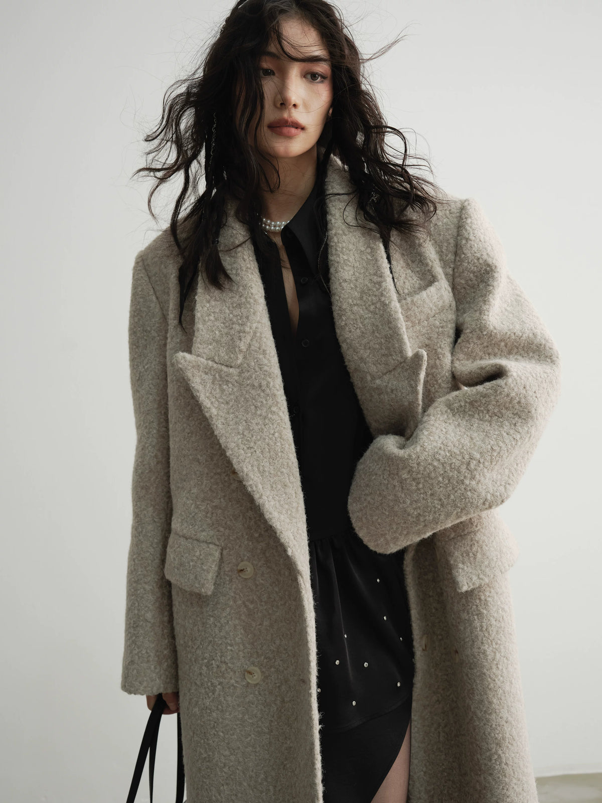 Double Breasted Wool Long Coat