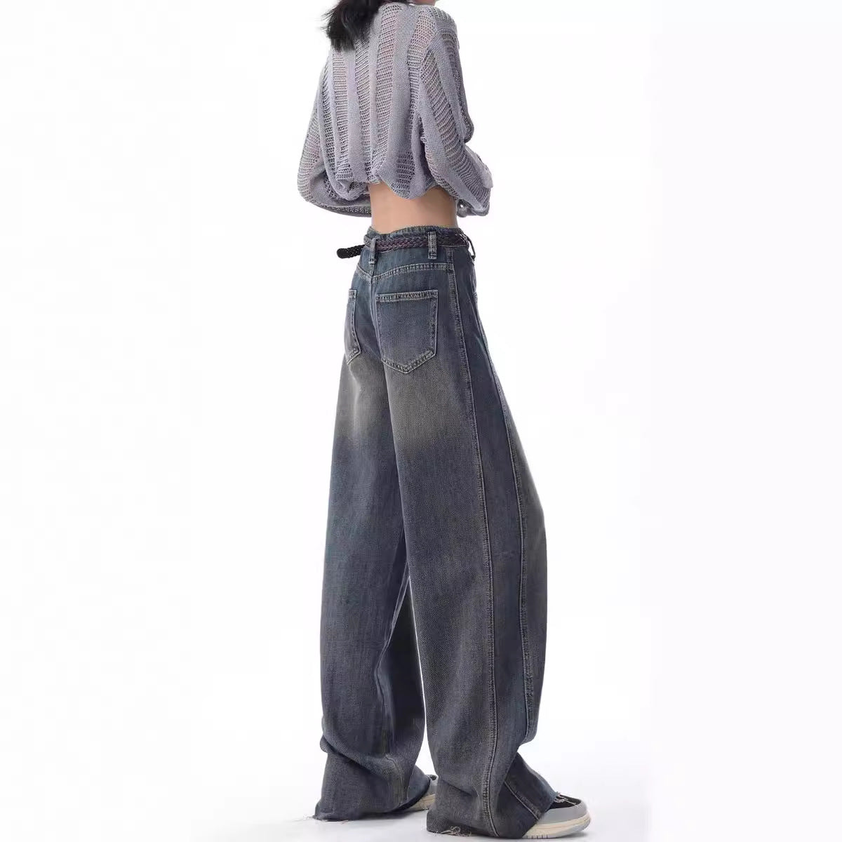 Y2K High Waist Nostalgic Wide Leg Women's Jean