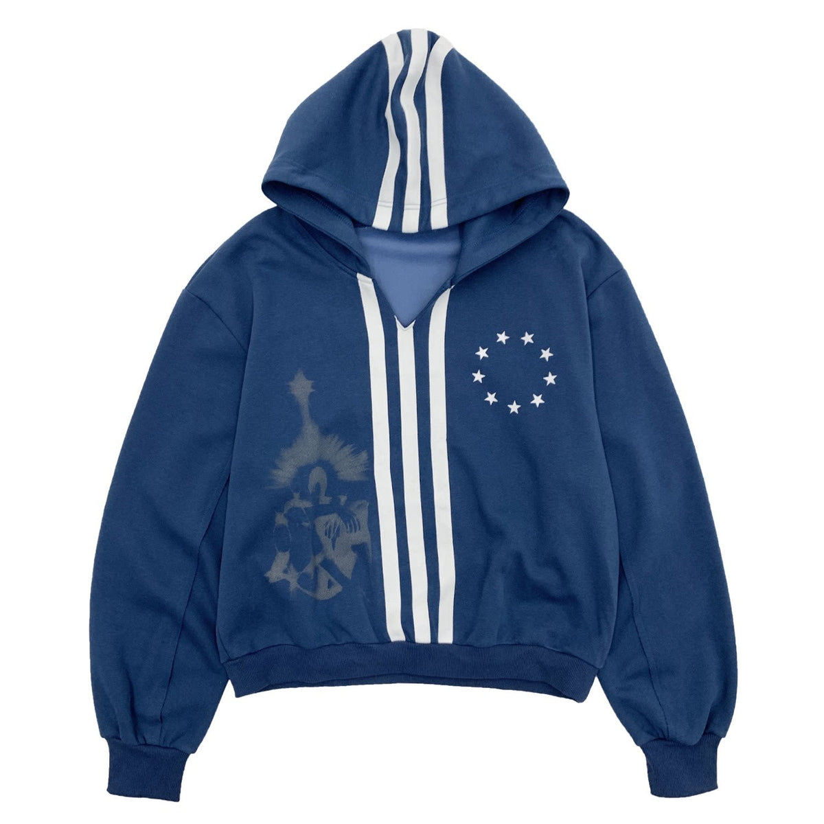 Short V-Neck Pullover Hoodie