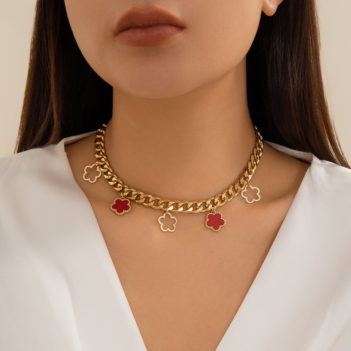 French Clover Style Necklace