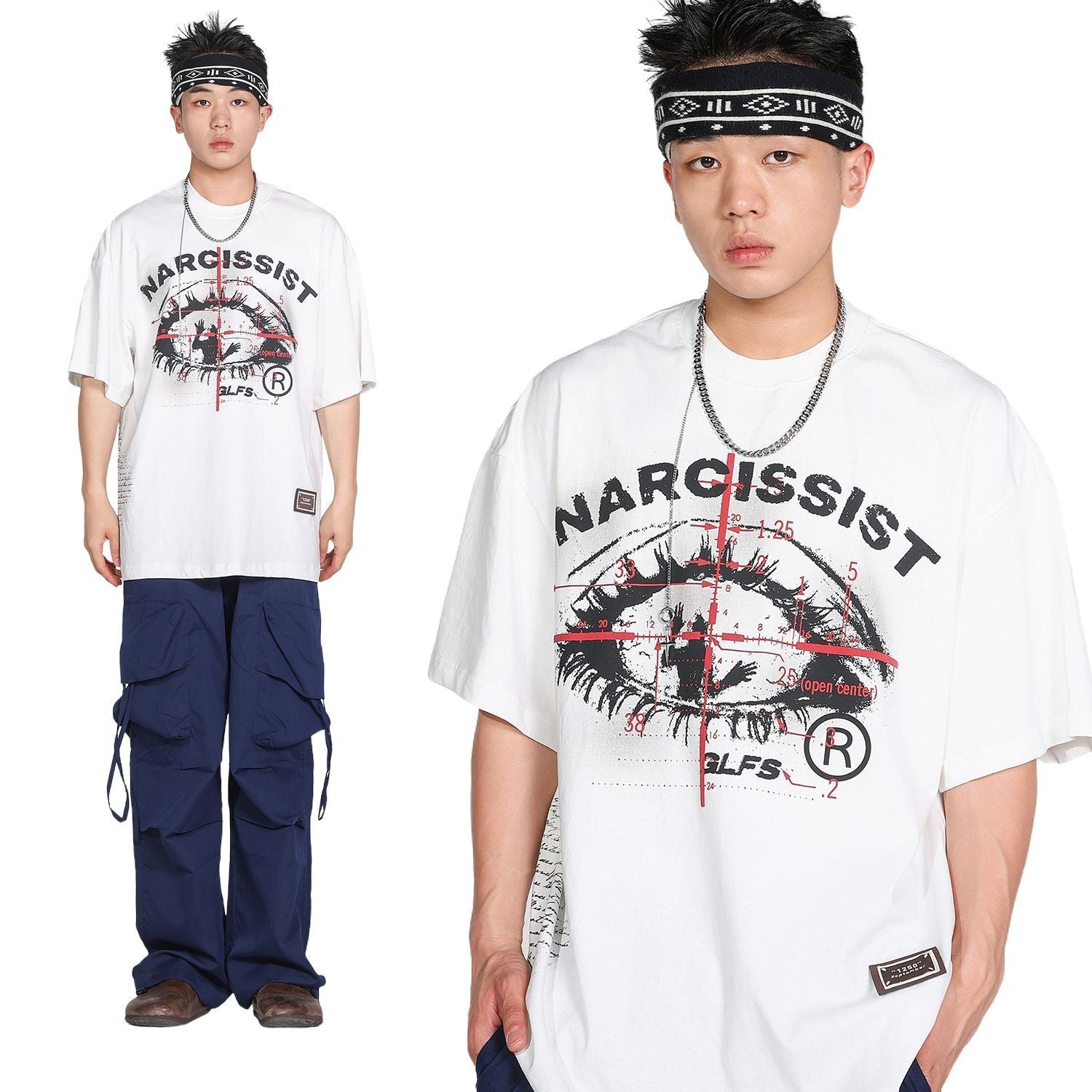 Eye Graphic Letter Print Short Sleeve T-Shirt