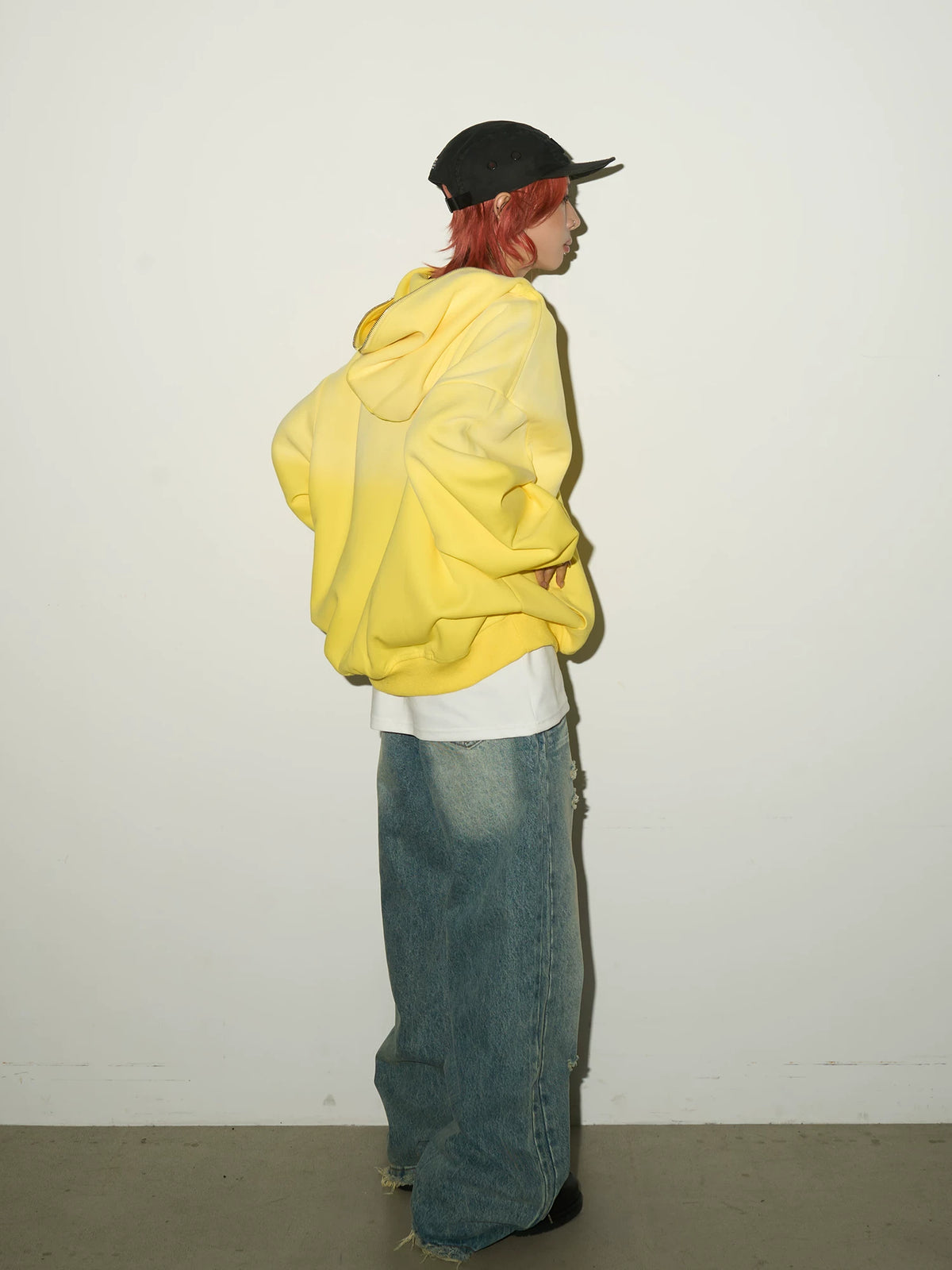 Gradient Half-Zip Design Hoodie