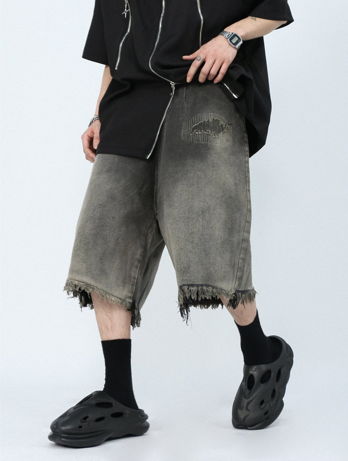 Pantaloncini larghi lavati in stile retrò