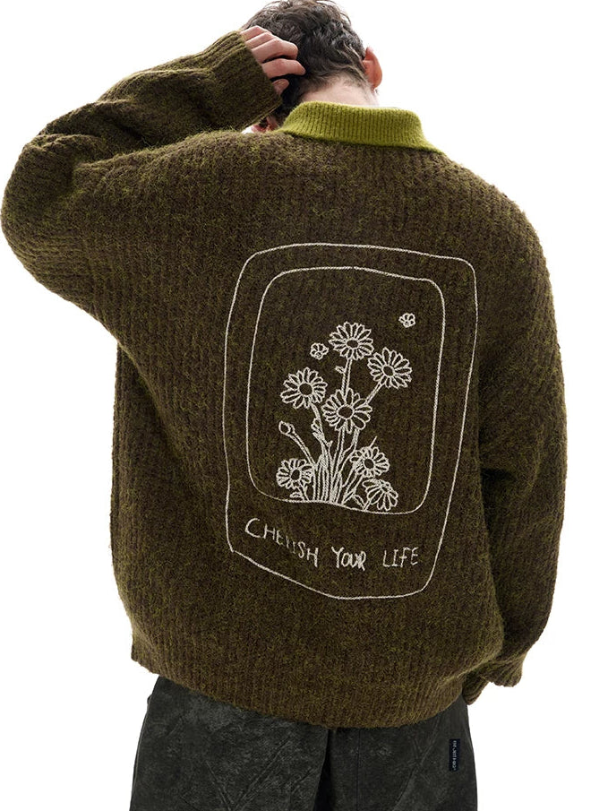 Pullover Polo Knit Sweater